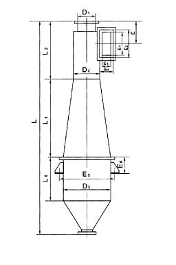 CLK擴散式旋風(fēng)除塵器 結(jié)構(gòu)圖